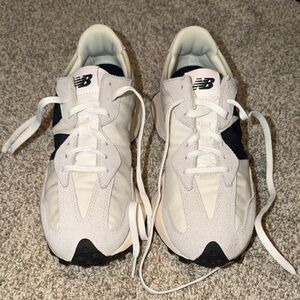 New Balance 327 Off-White and Black Athletic Shoes